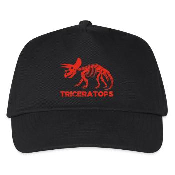 Skeleton of red triceratops - Kids’ Baseball Cap - black - Front