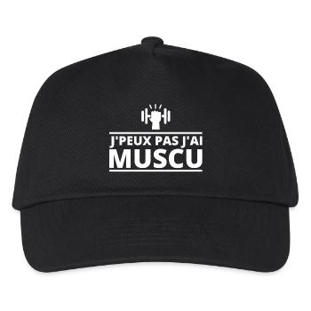 musculation, musculation sport - Casquette de baseball Enfant - noir - Devant