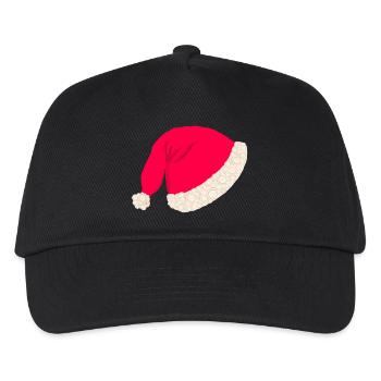 Weihnachtsmütze ohne Text - Kinder Basecap - Schwarz - Vorne