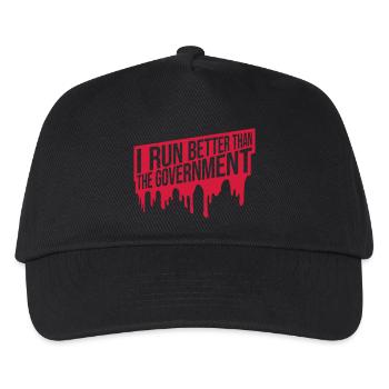 run better than government - Kids’ Baseball Cap - black - Front