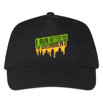 run better than government - Kids’ Baseball Cap - black - Front