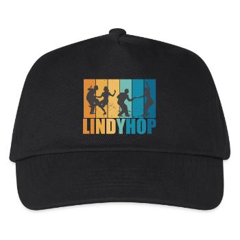 Lindy Hop Vintage Retro Tänzer Lindyhop Geschenk - Kinder Basecap - Schwarz - Vorne