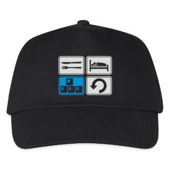 Gaming daily repeat computer - Kids’ Baseball Cap - black - Front
