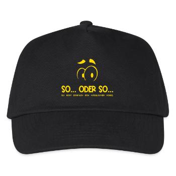 So...Oder So: Hässlicher Vogel - Gelb - Kinder Basecap - Schwarz - Vorne