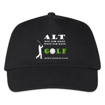 Golfspieler Golf Sport Alter altern junggeblieben - Kinder Basecap - Schwarz - Vorne