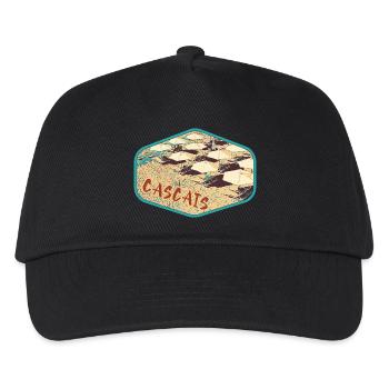 Blick auf den Strand von Cascais in Portugal - Kinder Basecap - Schwarz - Vorne