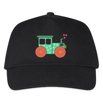 Heart Tractor Commercial Vehicle Farm Farming Field - Kids’ Baseball Cap - black - Front