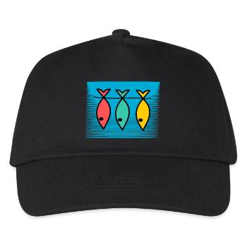 FISCH. APRILSCHERZ. FEIERTAG. SOMMER. HUMOR - Kinder Basecap - Schwarz - Vorne
