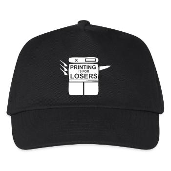Copy only losers | Printing is for Losers - Kids’ Baseball Cap - black - Front
