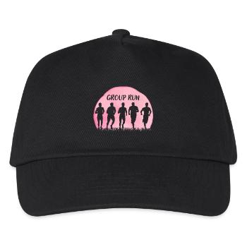 Course de groupe Course de groupe en équipe avec de l’herbe et de la lune - Casquette de baseball Enfant - noir - Devant