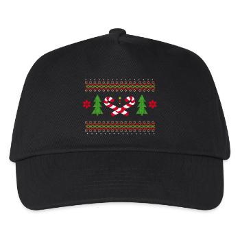 Candy Cane Patterns for Christmas - Kids’ Baseball Cap - black - Front