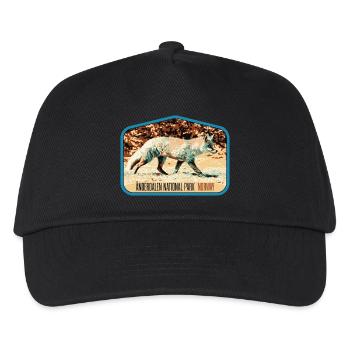 Anderdalen Snow Fox Patch: Nordische Fauna - Kinder Basecap - Schwarz - Vorne