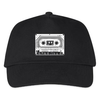 Retro Design Audio Cassette - Kids’ Baseball Cap - black - Front
