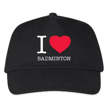 I LOVE BADMINTON - Kinder Basecap - Schwarz - Vorne