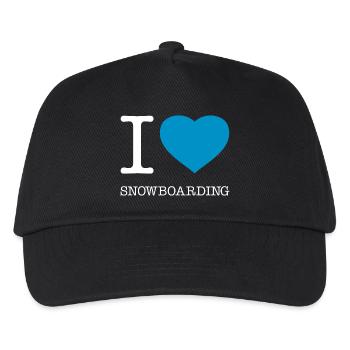 I LOVE SNOWBOARDING - Kinder Basecap - Schwarz - Vorne