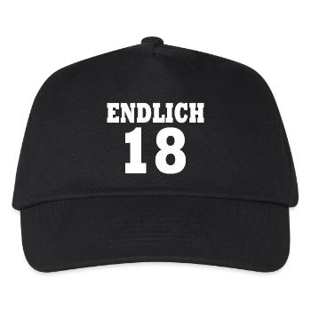 Endlich 18 - Kinder Basecap - Schwarz - Vorne