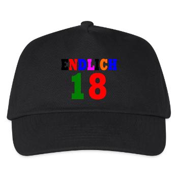 Endlich 18 - Kinder Basecap - Schwarz - Vorne