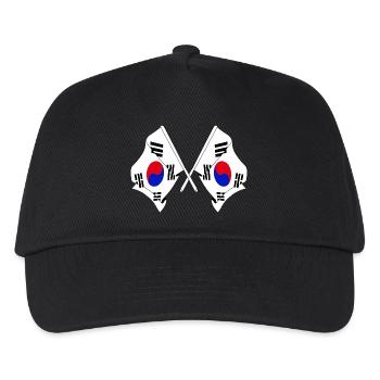Two flags crossed of South Korea - Kids’ Baseball Cap - black - Front