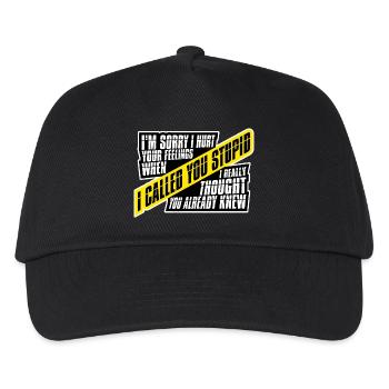 Es tut mir leid, dass ich deine Gefühle verletzt habe, ich habe dich dumm genannt - Kinder Basecap - Schwarz - Vorne