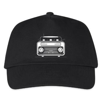 Retro Radio Zeichnung - Kinder Basecap - Schwarz - Vorne