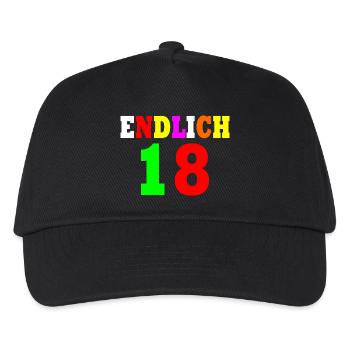Endlich 18 - Kinder Basecap - Schwarz - Vorne