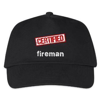 Feuerwehrmann - Kinder Basecap - Schwarz - Vorne