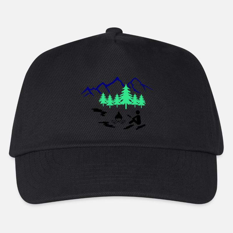 lagerfeuer outdoor - Kinder Basecap - Schwarz