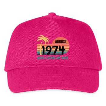 Vintage august 1974, 50th Birthday Gift - Kids’ Baseball Cap - fuchsia - Front