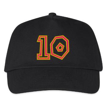10. 10 JAHRE. 10-JÄHRIGES JUBILÄUM. 10-JÄHRIGES JUBILÄUM. - Kinder Basecap - Schwarz - Vorne