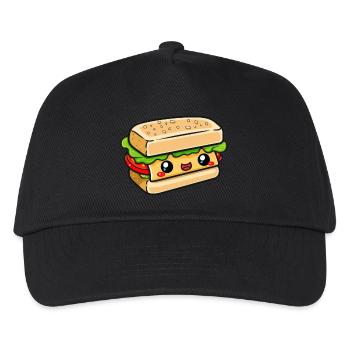 Sandwich with face - Kids’ Baseball Cap - black - Front
