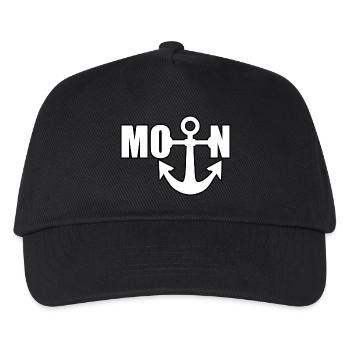 Moin Nordsee Küste in Norddeutschland - Kinder Basecap - Schwarz - Vorne