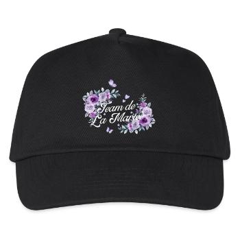 Lila Blumen Braut Team - Kinder Basecap - Schwarz - Vorne