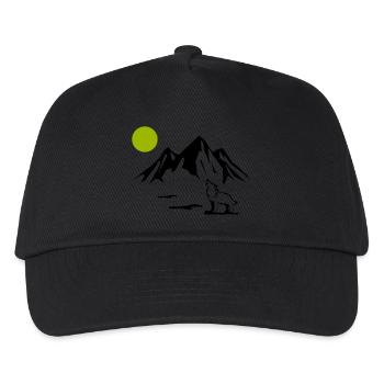 Wolf Full Moon - Kids’ Baseball Cap - black - Front