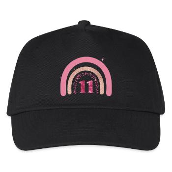 11th Birthday Rainbow Rose - Kids’ Baseball Cap - black - Front