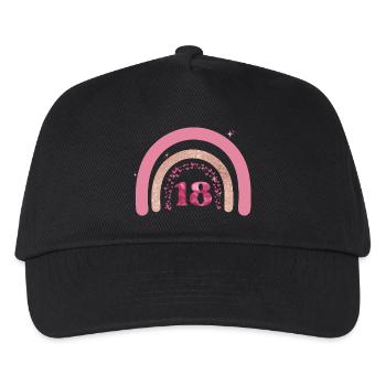 18th Birthday Rainbow Rose - Kids’ Baseball Cap - black - Front