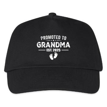 Promoted To Grandma 2025 Funny For New Grandma - Kids’ Baseball Cap - black - Front