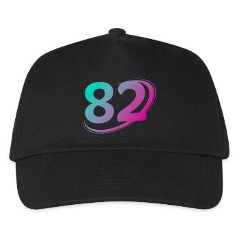Nummer 82 mehrfarbig - Kinder Basecap - Schwarz - Vorne