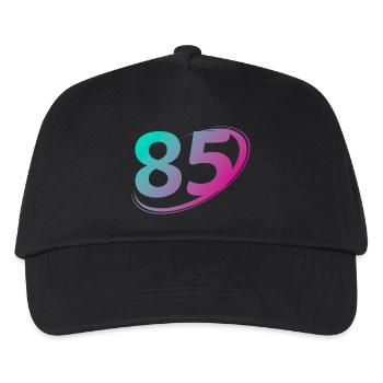 Nummer 85 mehrfarbig - Kinder Basecap - Schwarz - Vorne