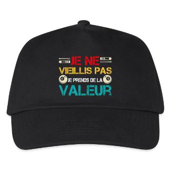 Ich werde nicht alt, ich steigere meinen Wert - Kinder Basecap - Schwarz - Vorne