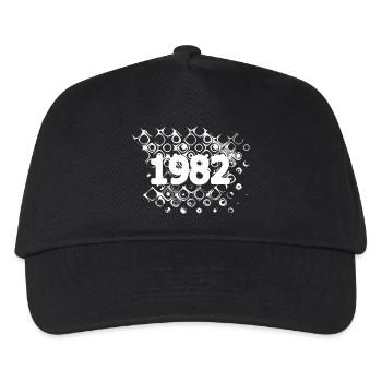 Jahreszahl 1982 - Kinder Basecap - Schwarz - Vorne