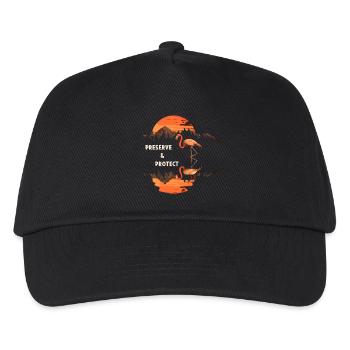 Preserve & Protect Flamingo Bird Nature Animals Wild - Kids’ Baseball Cap - black - Front