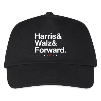 Kamala Harris & Tim Walz 2024 Forward Shirt - Kinder Basecap - Schwarz - Vorne