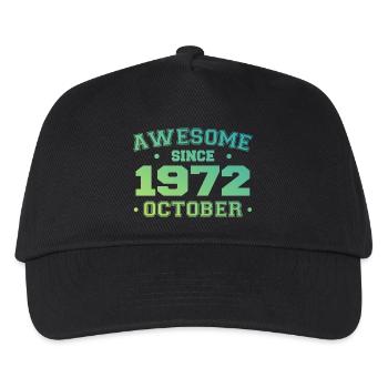Oktober 1972 - Oktober 1972 Geburtstagsgeschenk - Kinder Basecap - Schwarz - Vorne