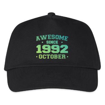 Oktober 1992 - Oktober 1992 Geburtstagsgeschenk - Kinder Basecap - Schwarz - Vorne