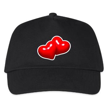 Two red hearts united together - Kids’ Baseball Cap - black - Front