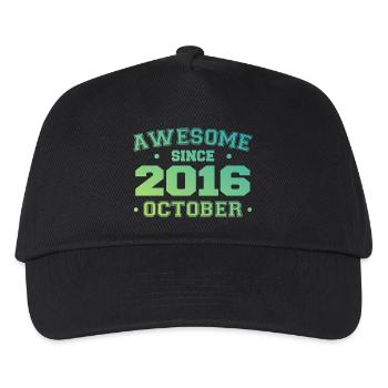 Oktober 2016 - Oktober 2016 Geburtstagsgeschenk - Kinder Basecap - Schwarz - Vorne
