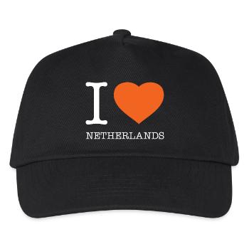 I LOVE NETHERLANDS - Kinder Basecap - Schwarz - Vorne