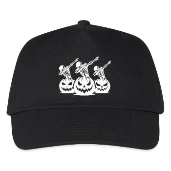 Unheimliches Kinder Halloween Dabbing Skelette - Kinder Basecap - Schwarz - Vorne