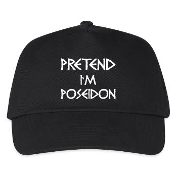 Pretend I’m Poseidon – Witziges Götter-Kostüm - Kinder Basecap - Schwarz - Vorne