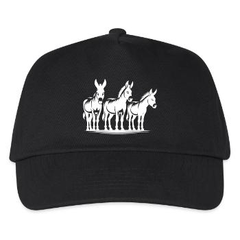 Cute Donkey Group Portrait Farmer Pictures - Kids’ Baseball Cap - black - Front